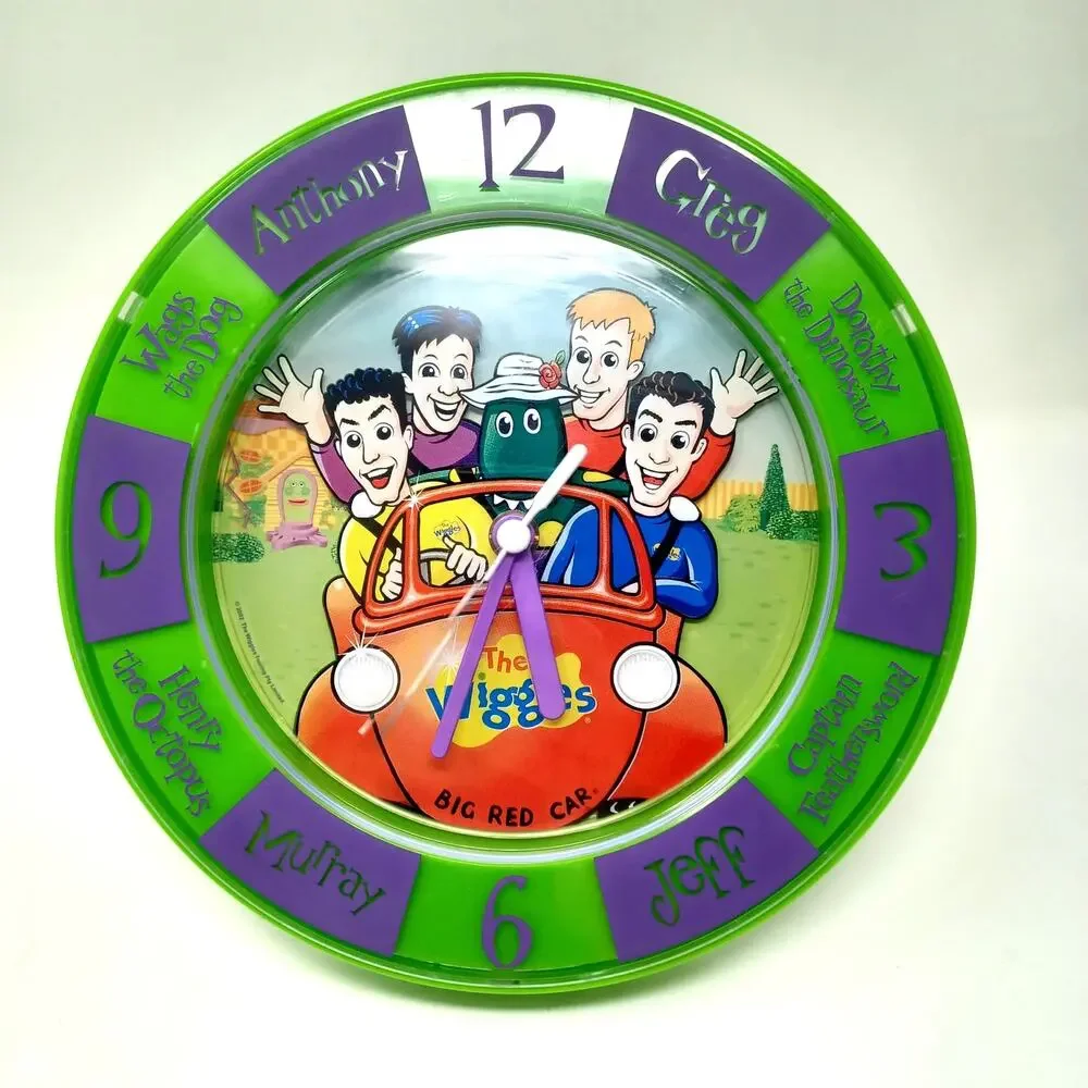 The Wiggles Big Red Car Clock Vintage Wags Dorothy Dinosaur Feathersword Jeff